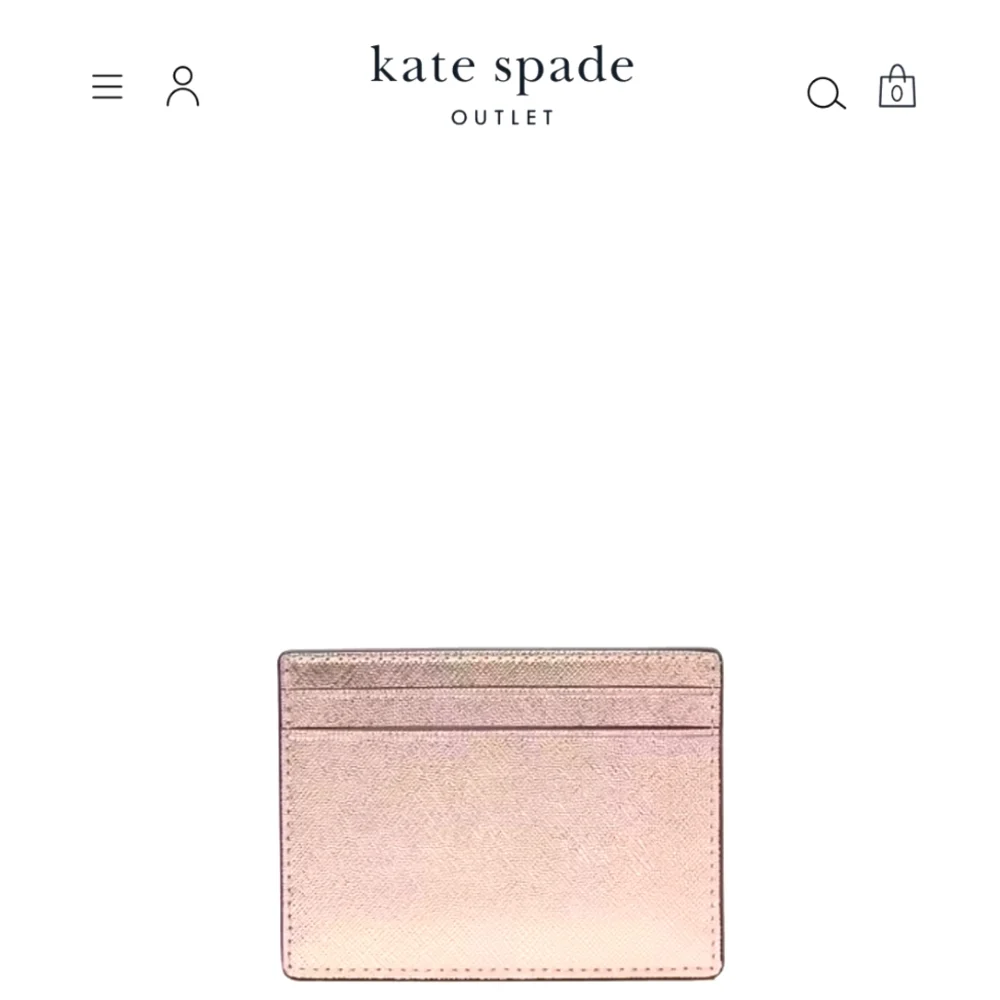 NWT Kate Spade Limited Edition Kenzie Saffia Cardholder Metallic Rose Gold